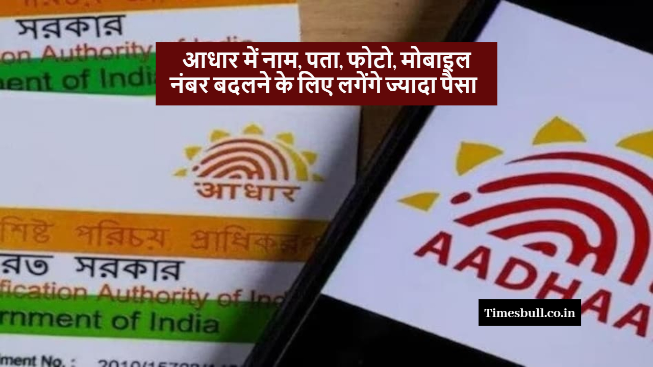 Aadhaar Update Fees
